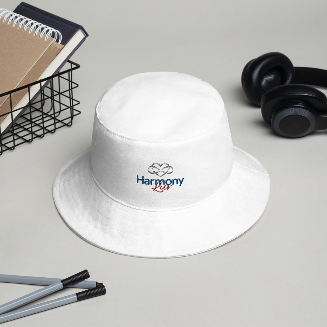 Harmony Luv Bucket Hat White