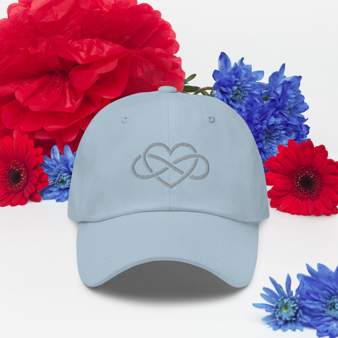 Infinity Heart Embroided Dad Hat By Harmony Luv Light Blue