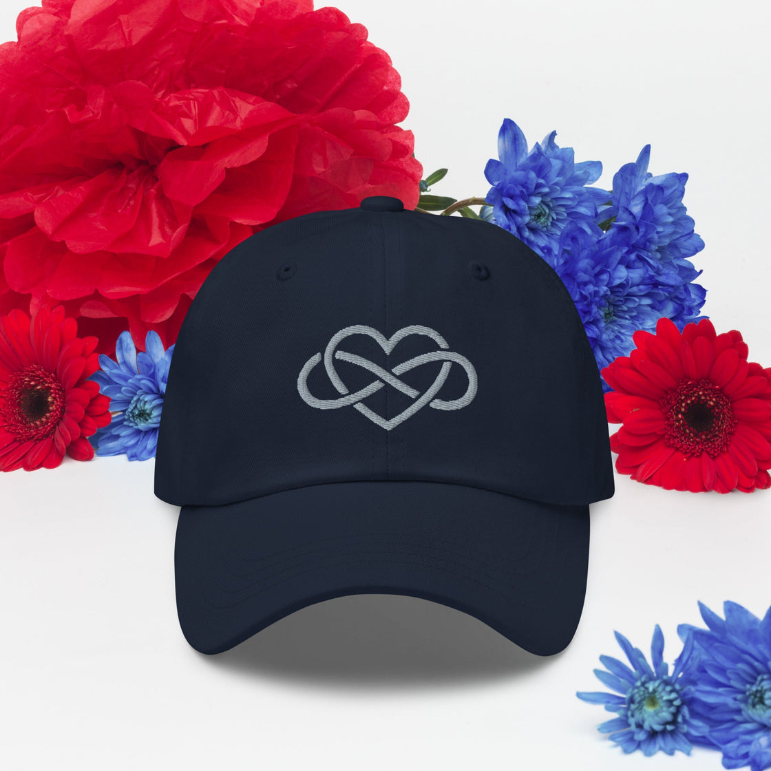 Infinity Heart Embroided Dad Hat By Harmony Luv Navy