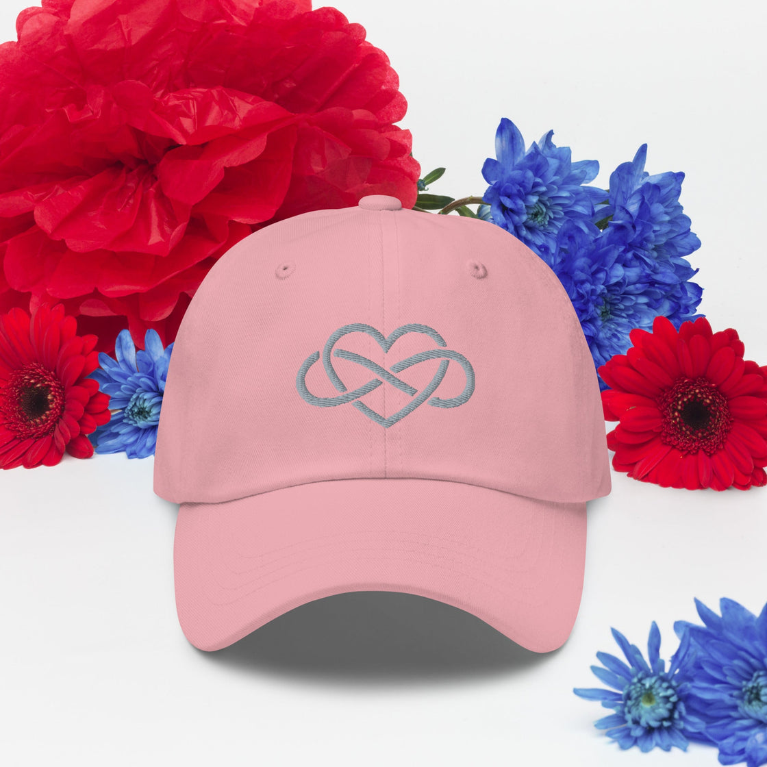 Infinity Heart Embroided Dad Hat By Harmony Luv Pink