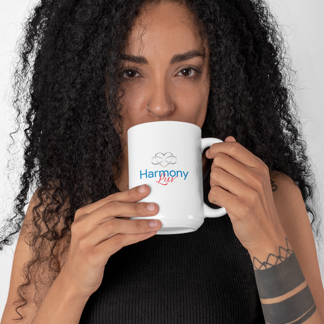 White Glossy Mug By Harmony Luv 15Oz