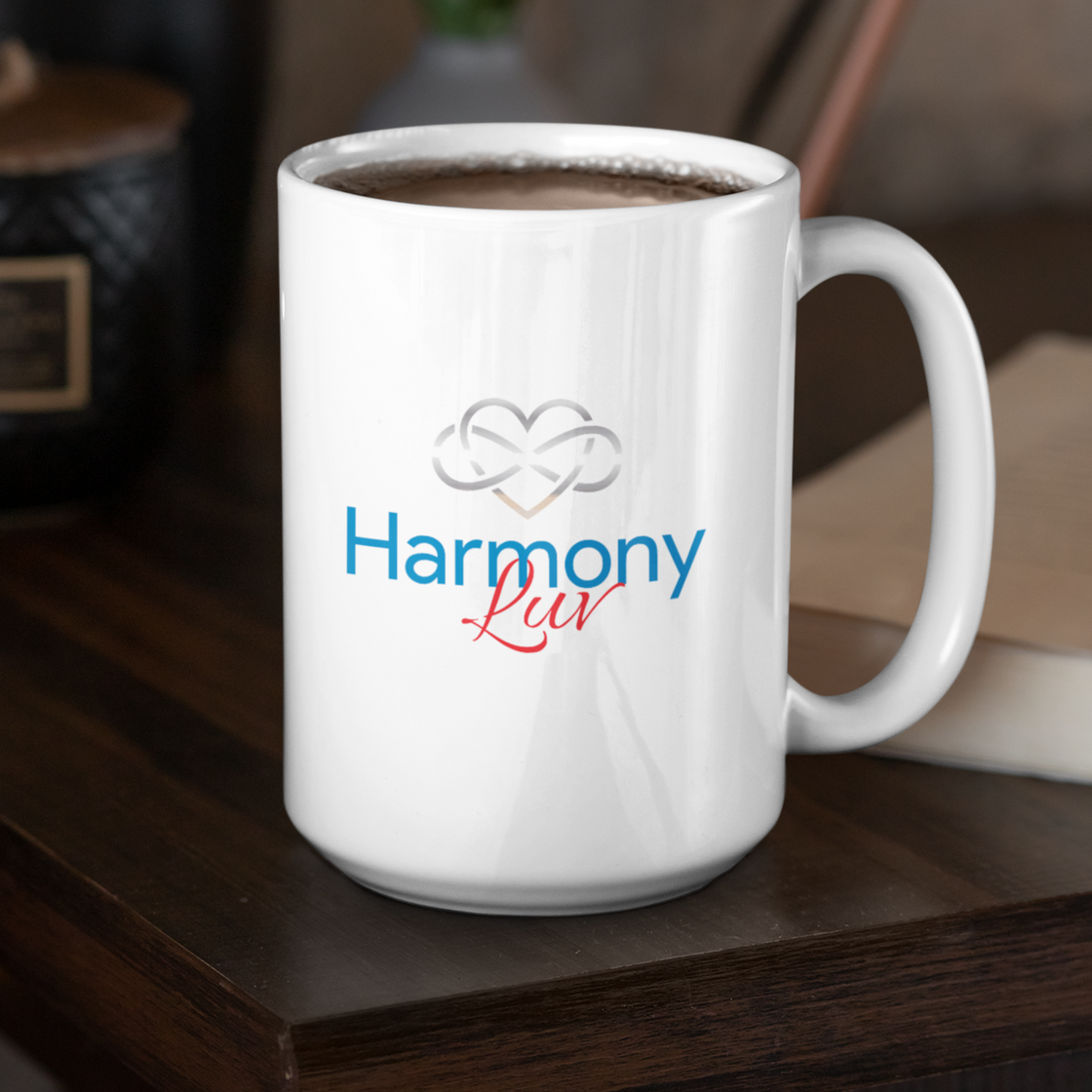 White Glossy Mug By Harmony Luv