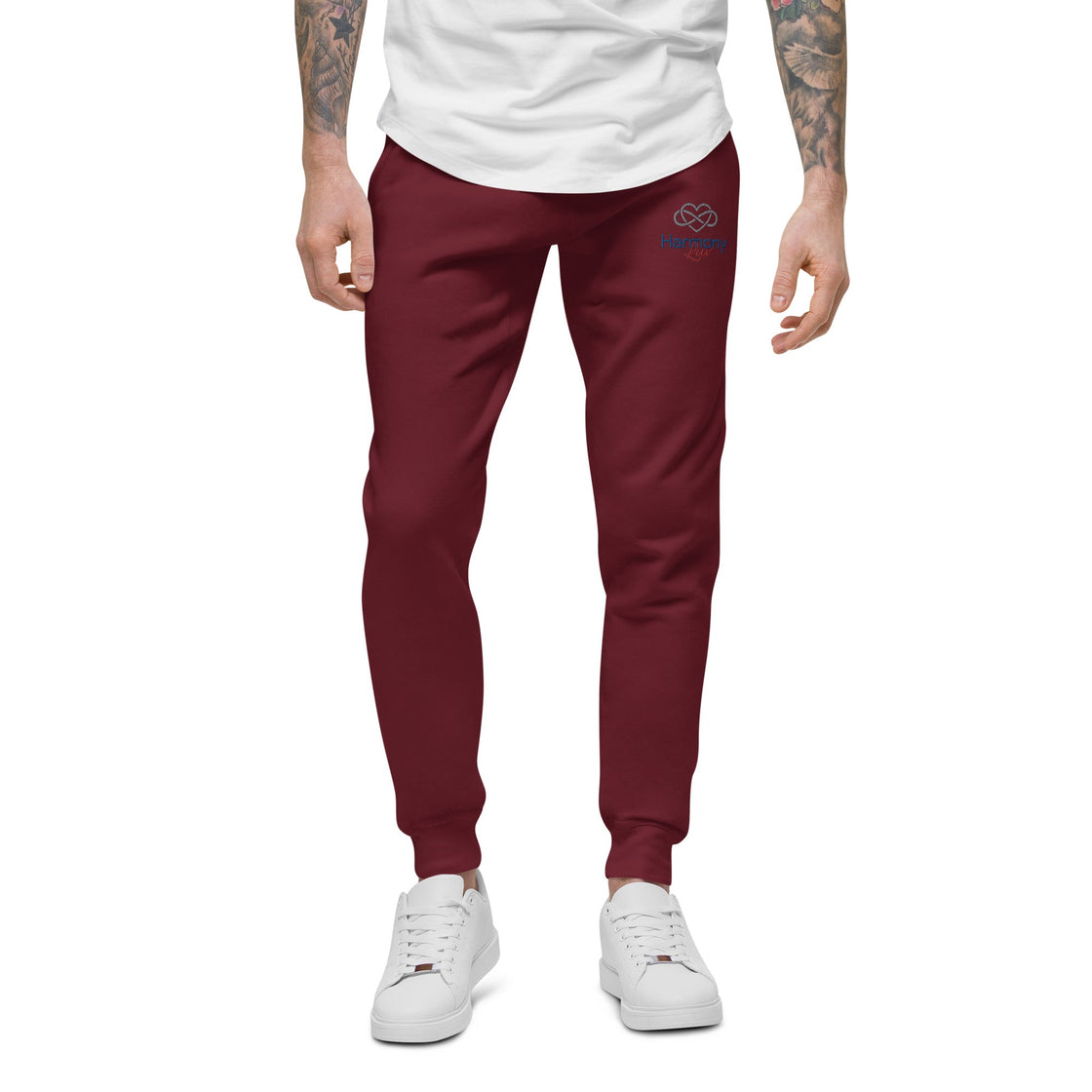 Harmony Luv Embroidered Unisex Sweatpants Maroon / Xs