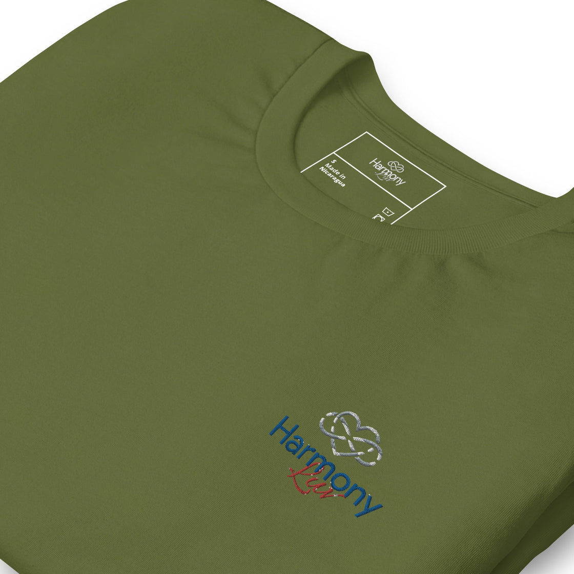 Harmony Luv Embroided Unisex T-Shirt Olive / S T-Shit